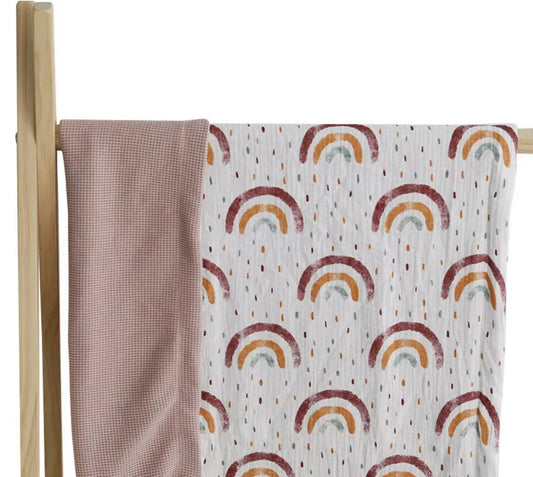 Baby Blanket - Dusty Pink Rainbow