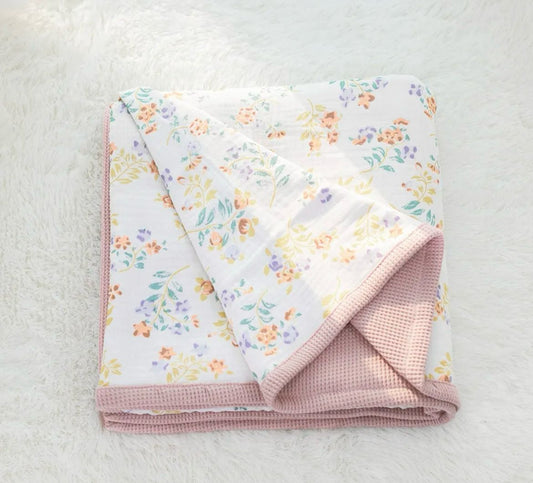 Baby Blanket - Baby Pink Floral